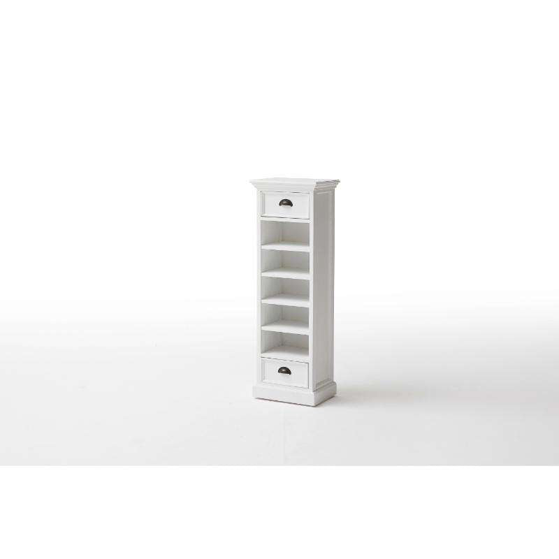 Ashpinoke:Halifax Collection Storage Tower with Basket Set in Classic White-Storage-NovaSolo