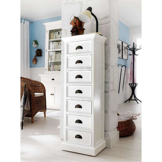 Ashpinoke:Halifax Collection Storage Tower with Drawers in Classic White-Storage-NovaSolo