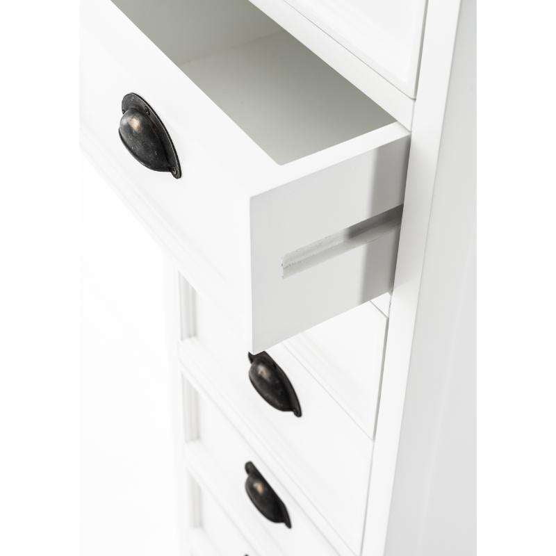 Ashpinoke:Halifax Collection Storage Tower with Drawers in Classic White-Storage-NovaSolo