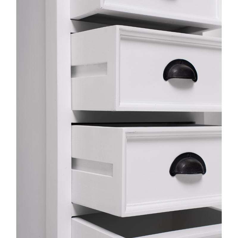 Ashpinoke:Halifax Collection Storage Tower with Drawers in Classic White-Storage-NovaSolo