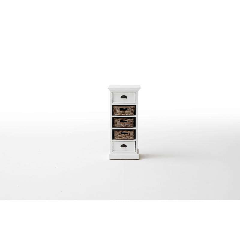 Ashpinoke:Halifax Collection Storage Unit with Basket Set in Classic White-Storage-NovaSolo