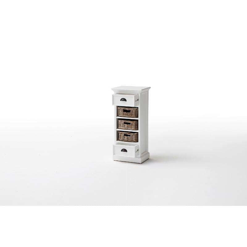 Ashpinoke:Halifax Collection Storage Unit with Basket Set in Classic White-Storage-NovaSolo