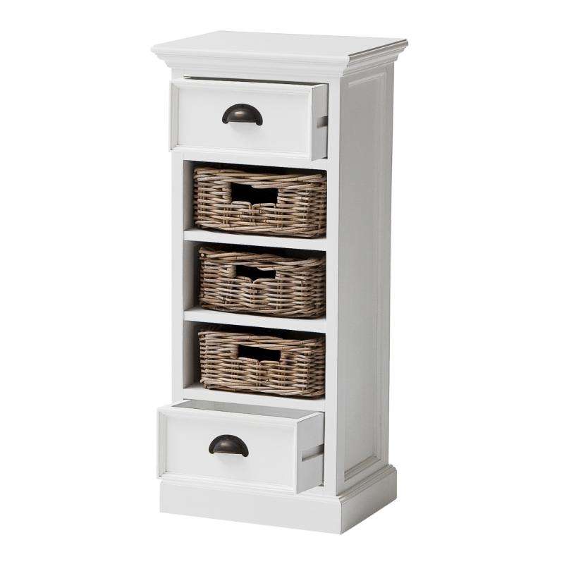 Ashpinoke:Halifax Collection Storage Unit with Basket Set in Classic White-Storage-NovaSolo