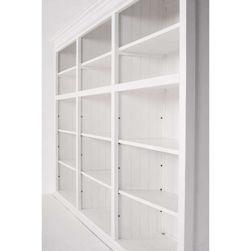 Ashpinoke:Halifax Collection Triple-Bay Hutch Unit in Classic White-Cabinets-NovaSolo