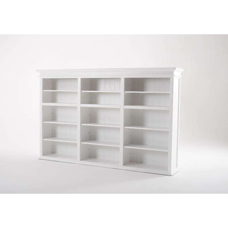 Ashpinoke:Halifax Collection Triple-Bay Hutch Unit in Classic White-Cabinets-NovaSolo