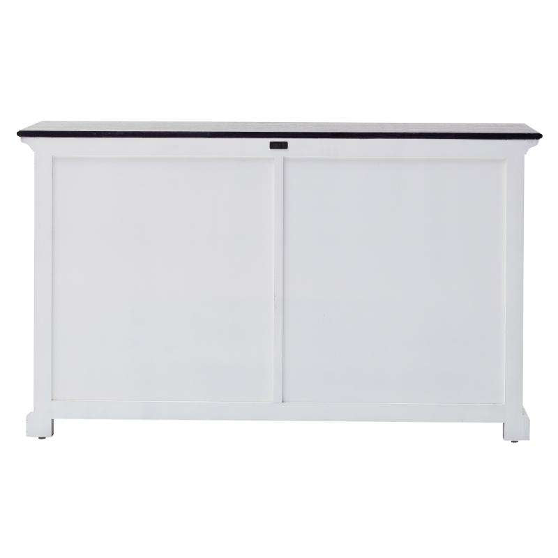 Ashpinoke:Halifax Contrast Collection Buffet with Sliding Doors in Classic White & Black-Sideboards-NovaSolo
