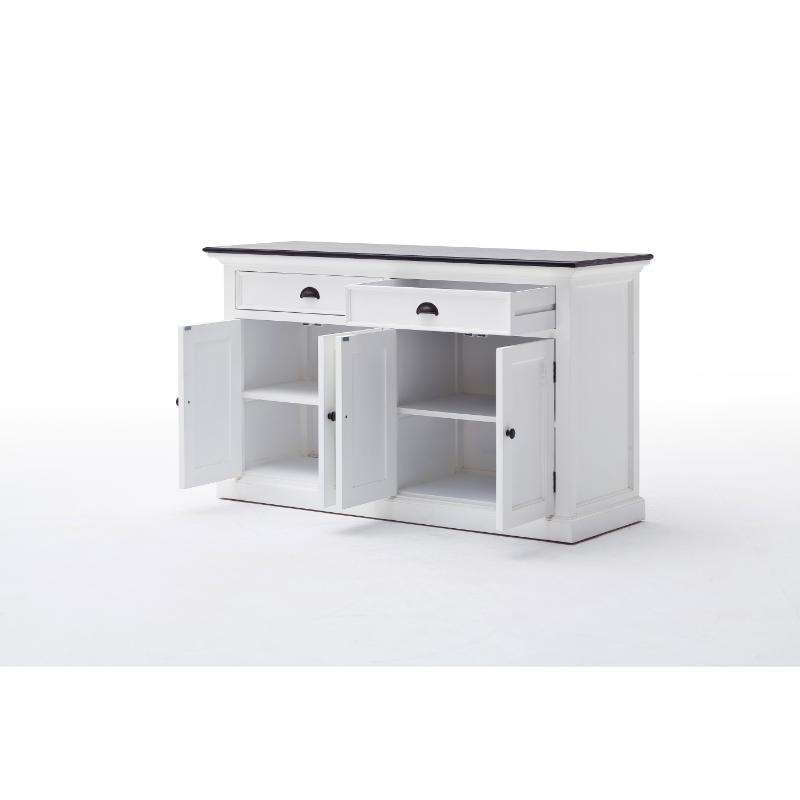 Ashpinoke:Halifax Contrast Collection Classic Buffet in Classic White & Black-Sideboards-NovaSolo