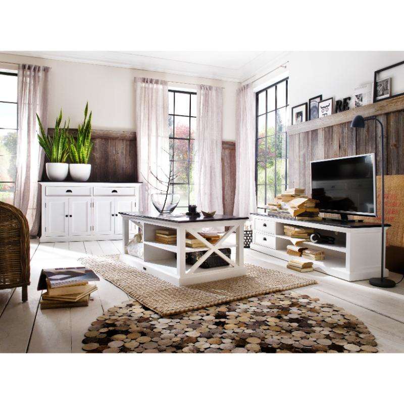 Ashpinoke:Halifax Contrast Collection Large Entertainment Unit in Classic White & Black-TV Units-NovaSolo