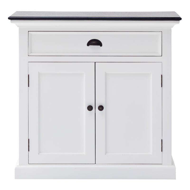 Ashpinoke:Halifax Contrast Collection Small Buffet in Classic White & Black-Sideboards-NovaSolo