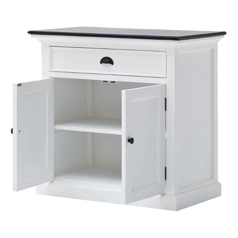 Ashpinoke:Halifax Contrast Collection Small Buffet in Classic White & Black-Sideboards-NovaSolo