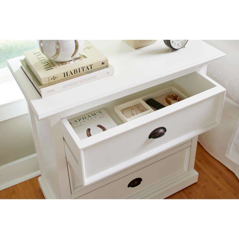 Ashpinoke:Halifax Grand Collection Bedside Drawer Unit in Classic White-End Tables-NovaSolo