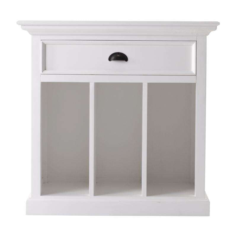 Ashpinoke:Halifax Grand Collection Bedside Table with Dividers in Classic White-End Tables-NovaSolo