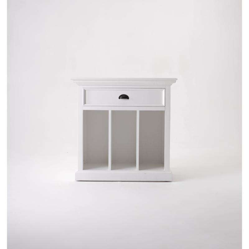 Ashpinoke:Halifax Grand Collection Bedside Table with Dividers in Classic White-End Tables-NovaSolo