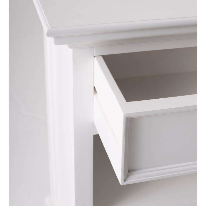 Ashpinoke:Halifax Grand Collection Bedside Table with Shelves in Classic White-End Tables-NovaSolo