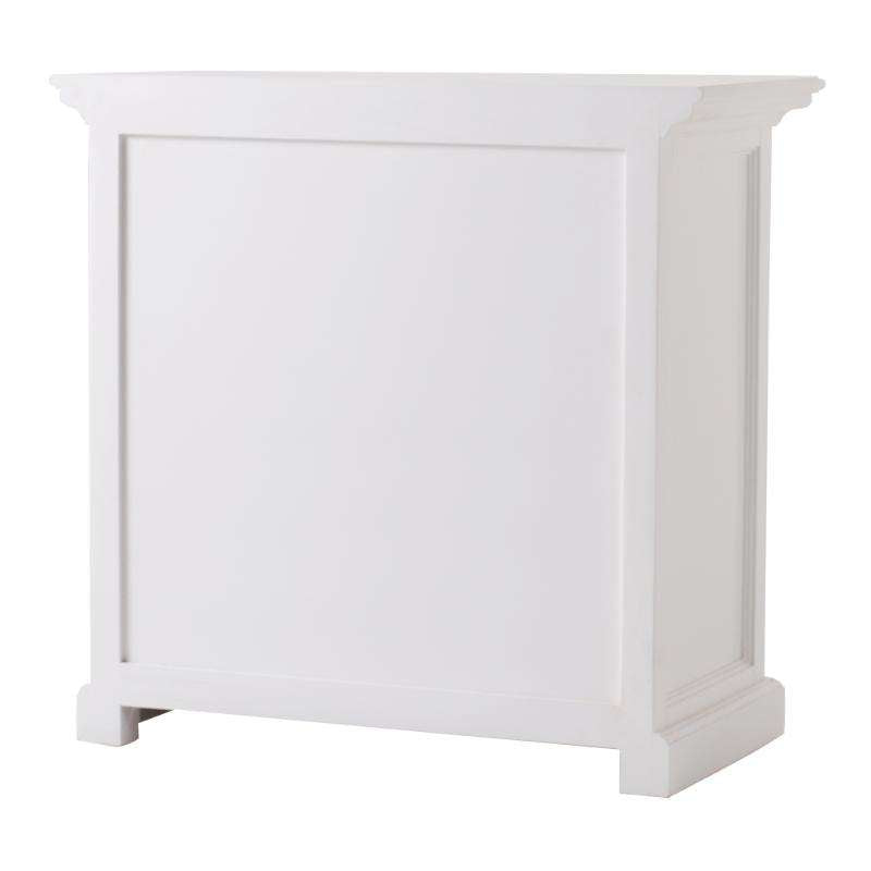 Ashpinoke:Halifax Grand Collection Bedside Table with Shelves in Classic White-End Tables-NovaSolo