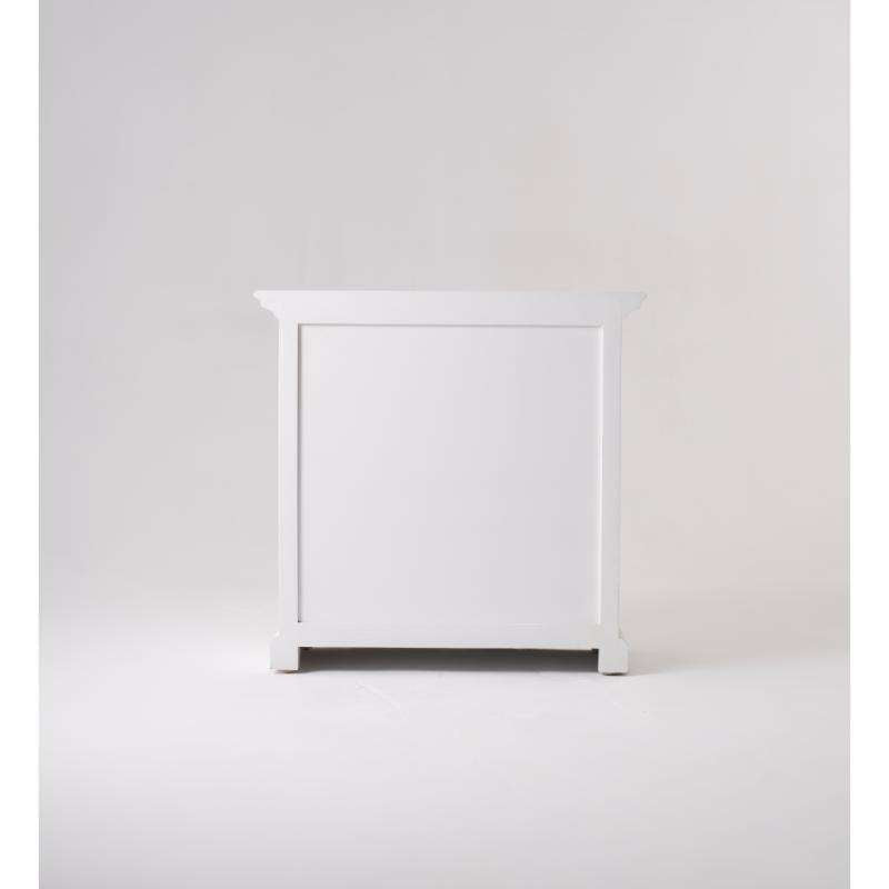 Ashpinoke:Halifax Grand Collection Bedside Table with Shelves in Classic White-End Tables-NovaSolo