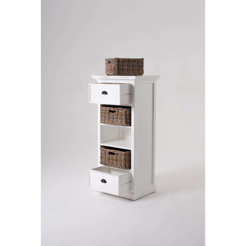 Ashpinoke:Halifax Grand Collection Storage Unit with Basket Set in Classic White-Storage-NovaSolo