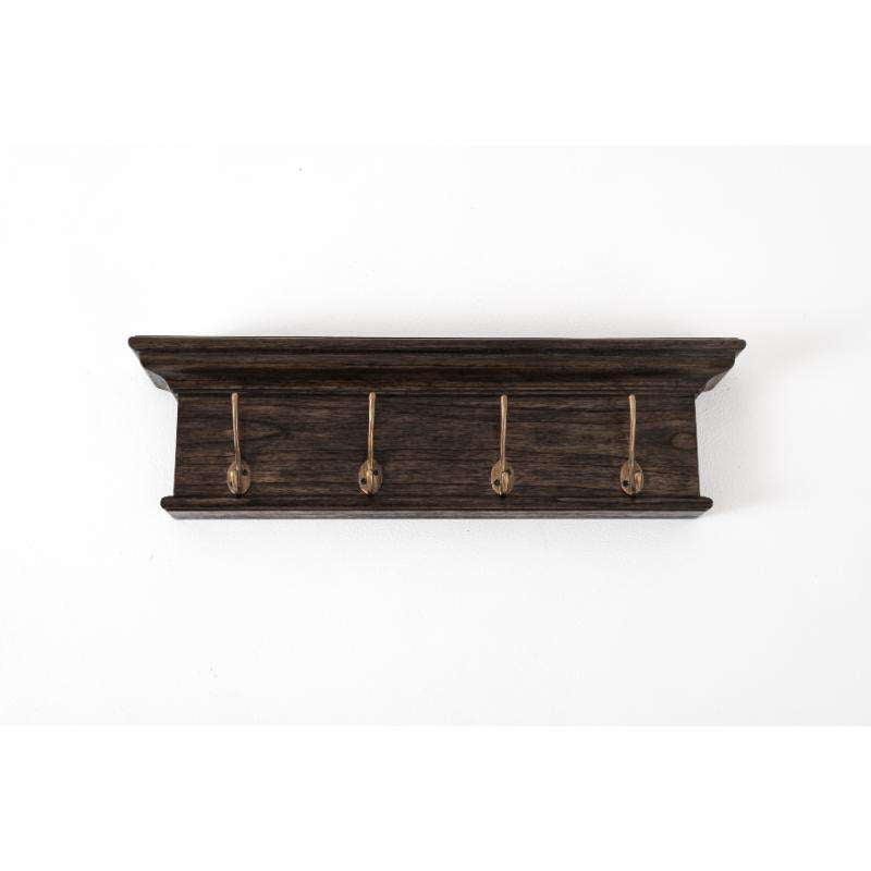 Ashpinoke:Halifax Mindi Collection 4 Hook Coat Rack in Black Wash-Coat and Hat Racks-NovaSolo