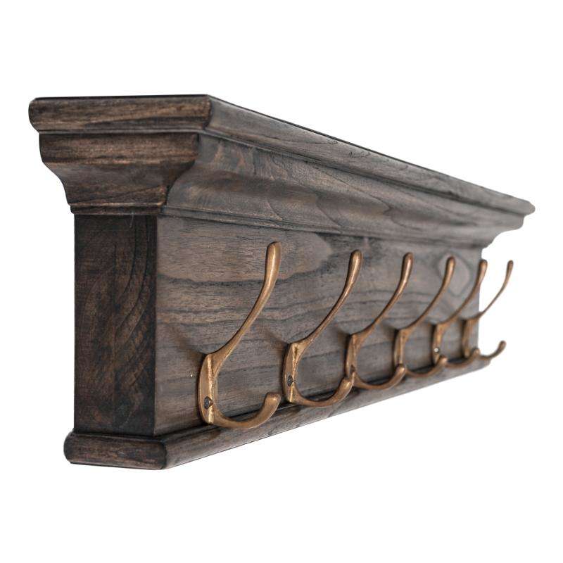 Ashpinoke:Halifax Mindi Collection 6 Hook Coat Rack in Black Wash-Coat and Hat Racks-NovaSolo