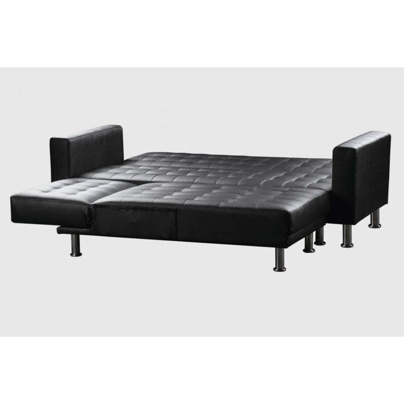 Ashpinoke:Hawthorn Corner Multi Functional Sofa Bed Polyurethane & PVC Black-Sofa Beds-Heartlands Furniture