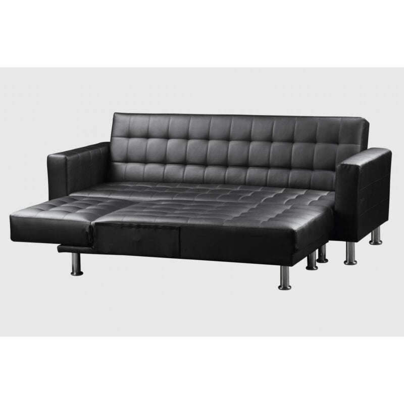 Ashpinoke:Hawthorn Corner Multi Functional Sofa Bed Polyurethane & PVC Black-Sofa Beds-Heartlands Furniture