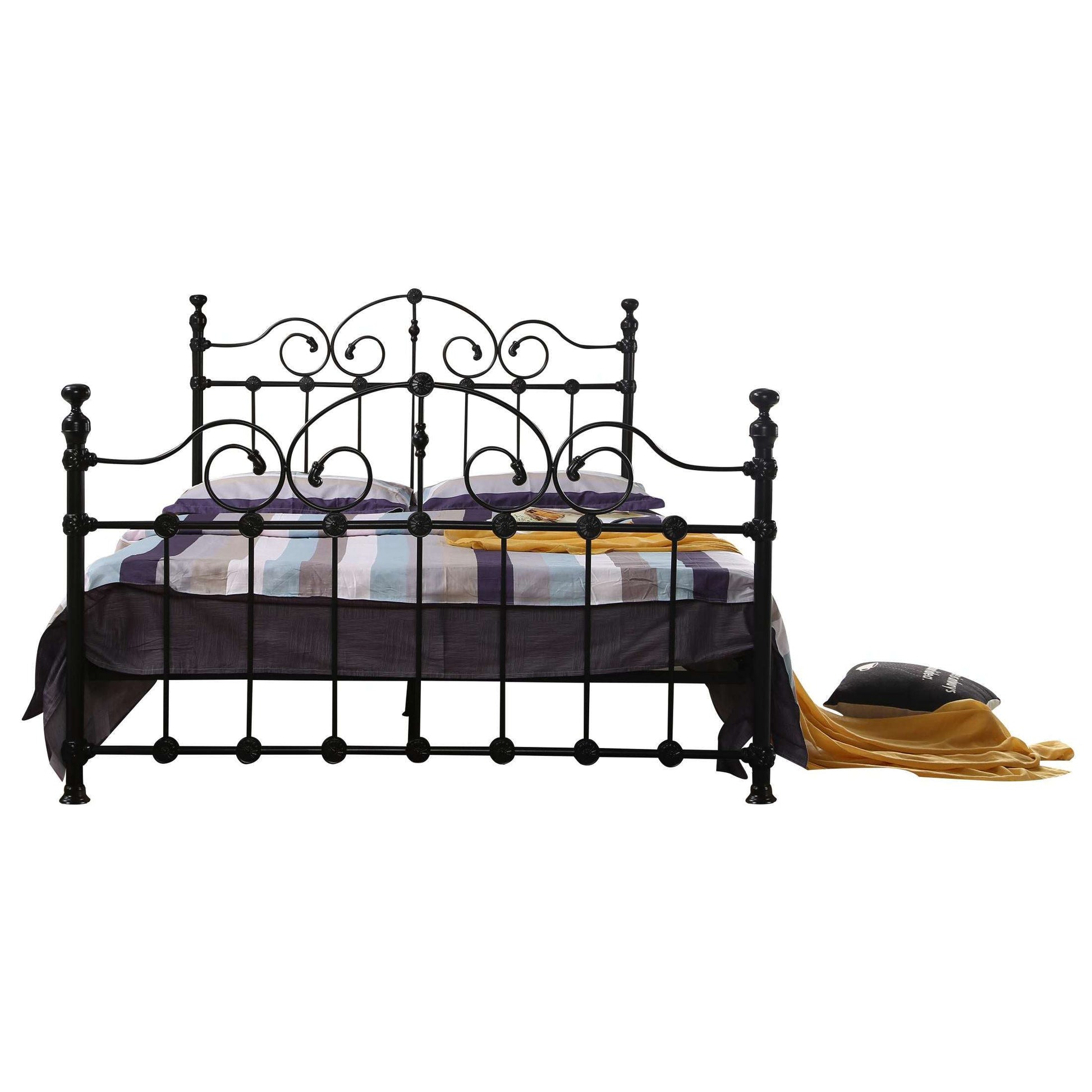 Ashpinoke:Inglewood Double Bed Black-Double Beds-Heartlands Furniture