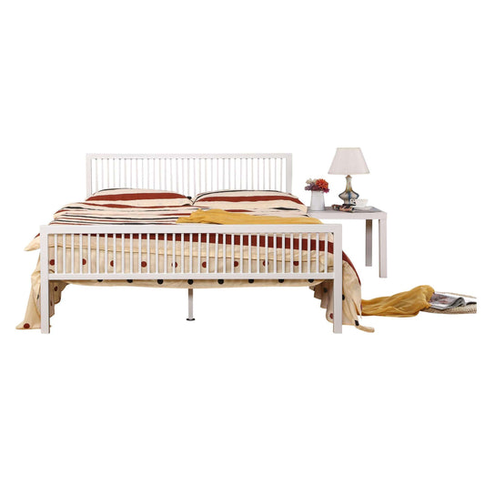 Ashpinoke:Karachi Double Bed White-Double Beds-Heartlands Furniture