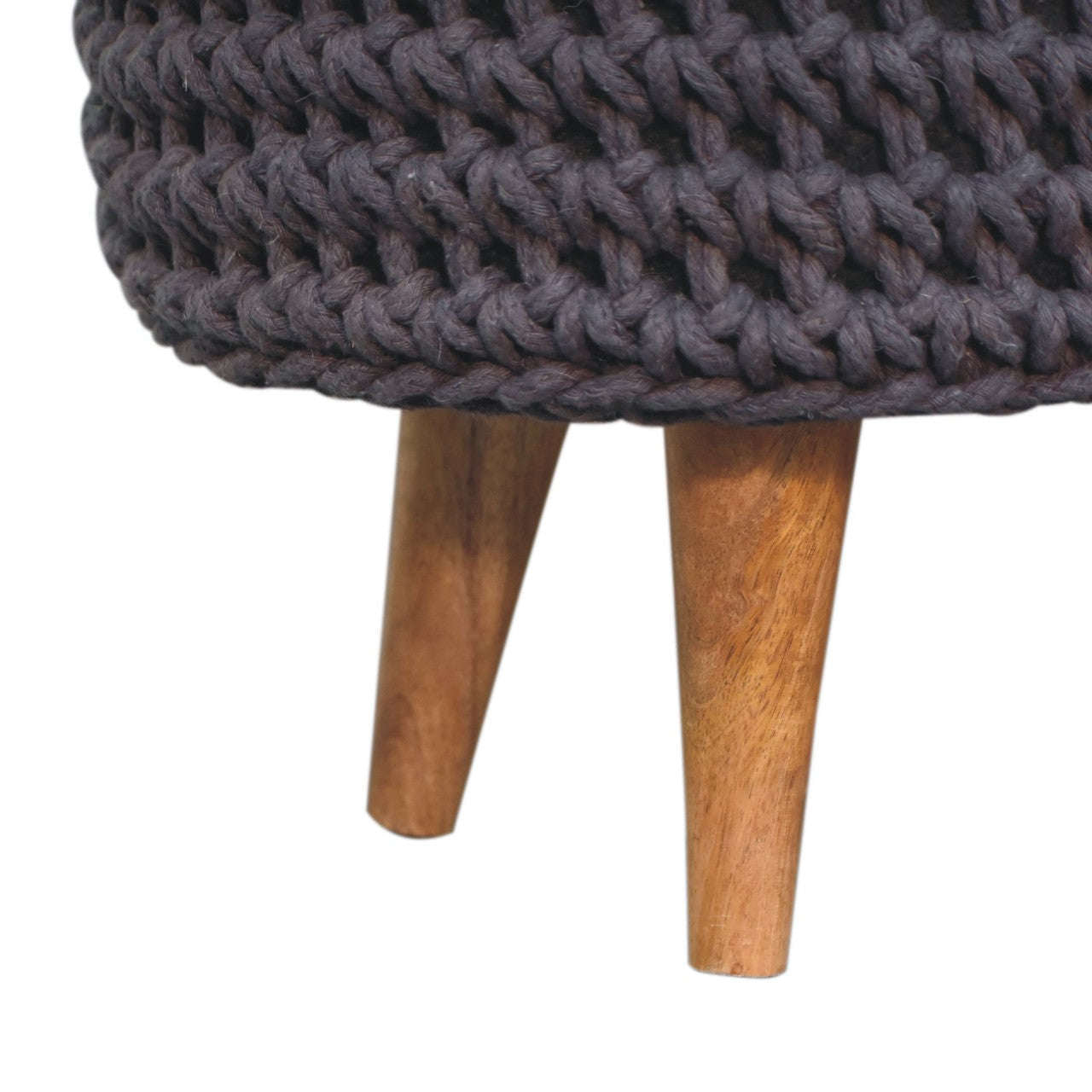 Ashpinoke:Keeva Grey Oblong Footstool-Footstools-Artisan