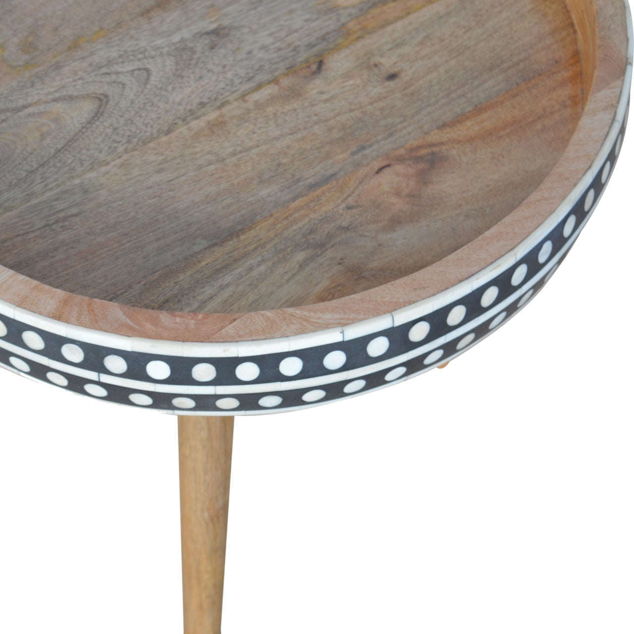 Ashpinoke:Large Patterned Nordic Style End Table-End Tables-Artisan