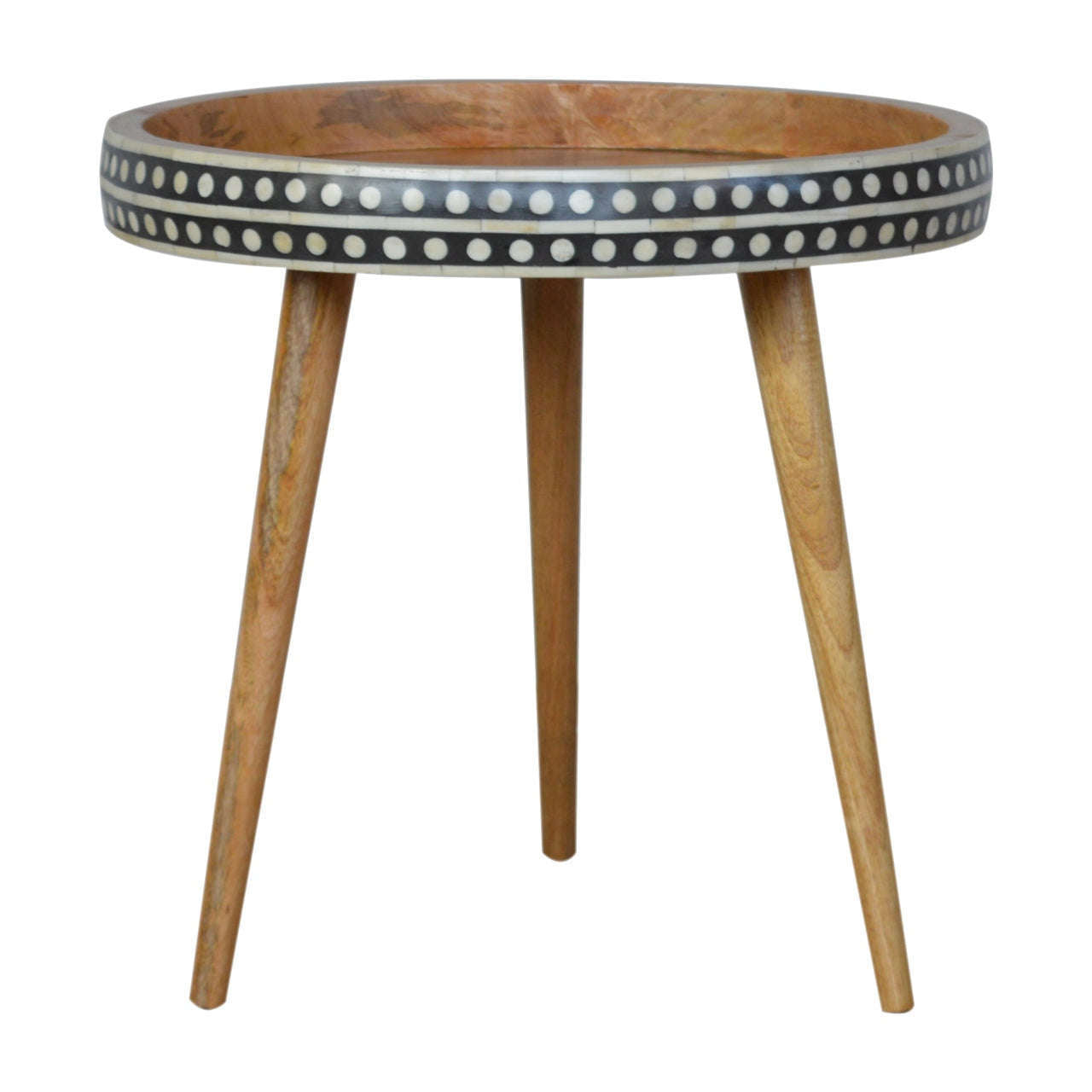 Ashpinoke:Large Patterned Nordic Style End Table-End Tables-Artisan