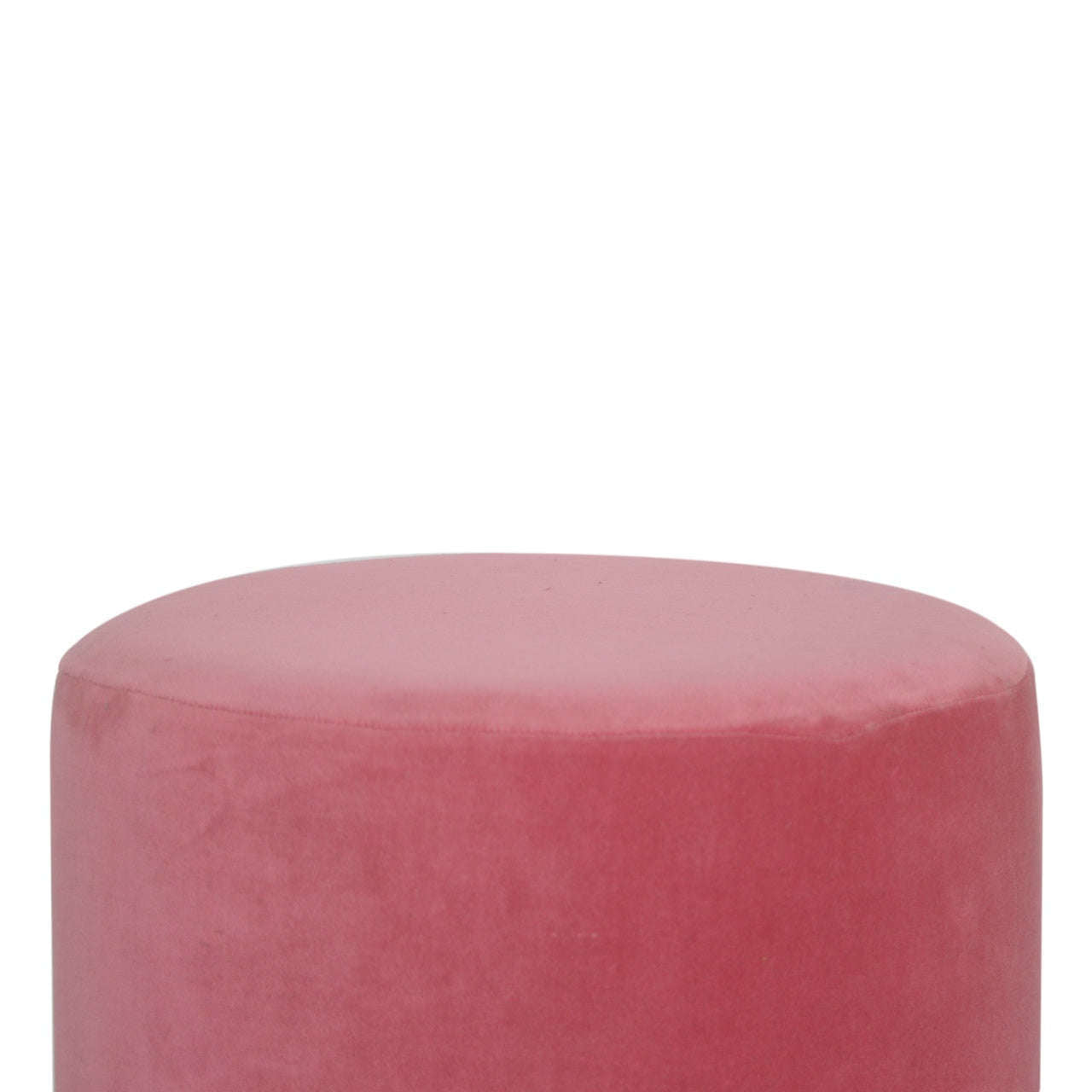 Ashpinoke:Large Pink Velvet Footstool with Gold Base-Footstools-Artisan