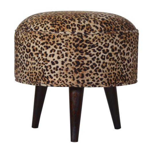 Ashpinoke:Leopard Nordic Style Footstool-Footstools-Artisan