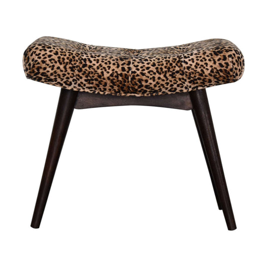 Ashpinoke:Leopard Print Curved Bench-Benches-Artisan