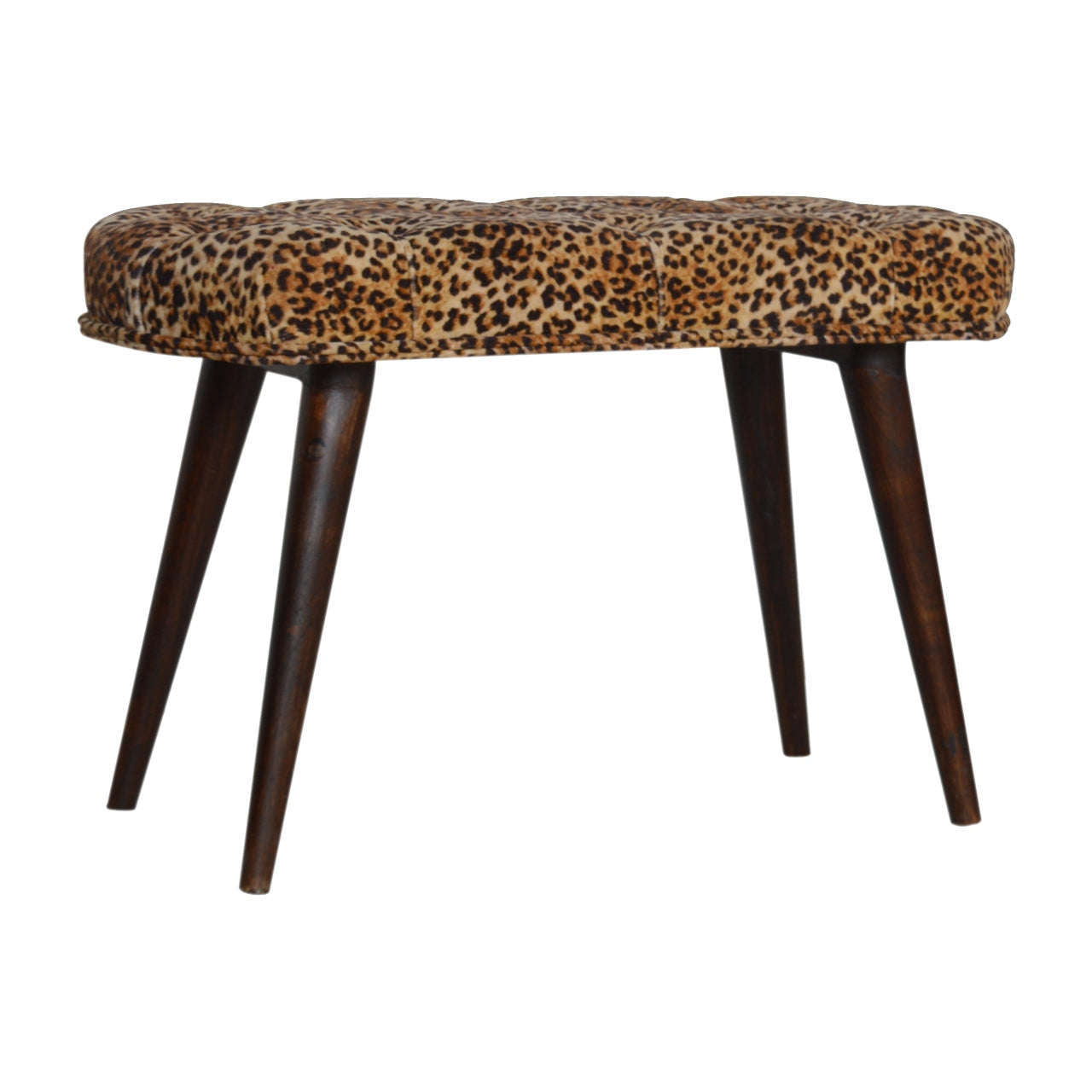 Ashpinoke:Leopard Print Deep Button Bench-Benches-Artisan