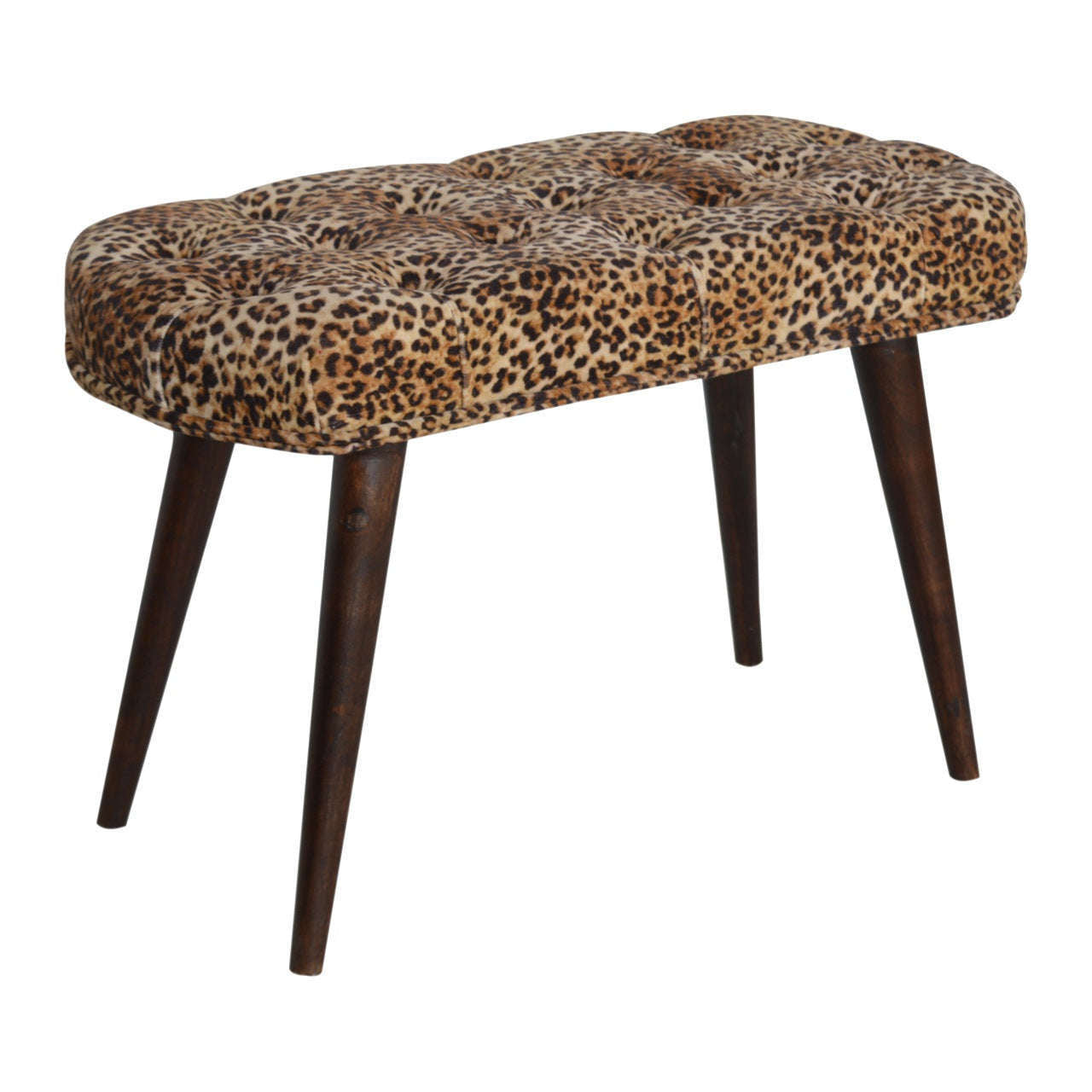 Ashpinoke:Leopard Print Deep Button Bench-Benches-Artisan