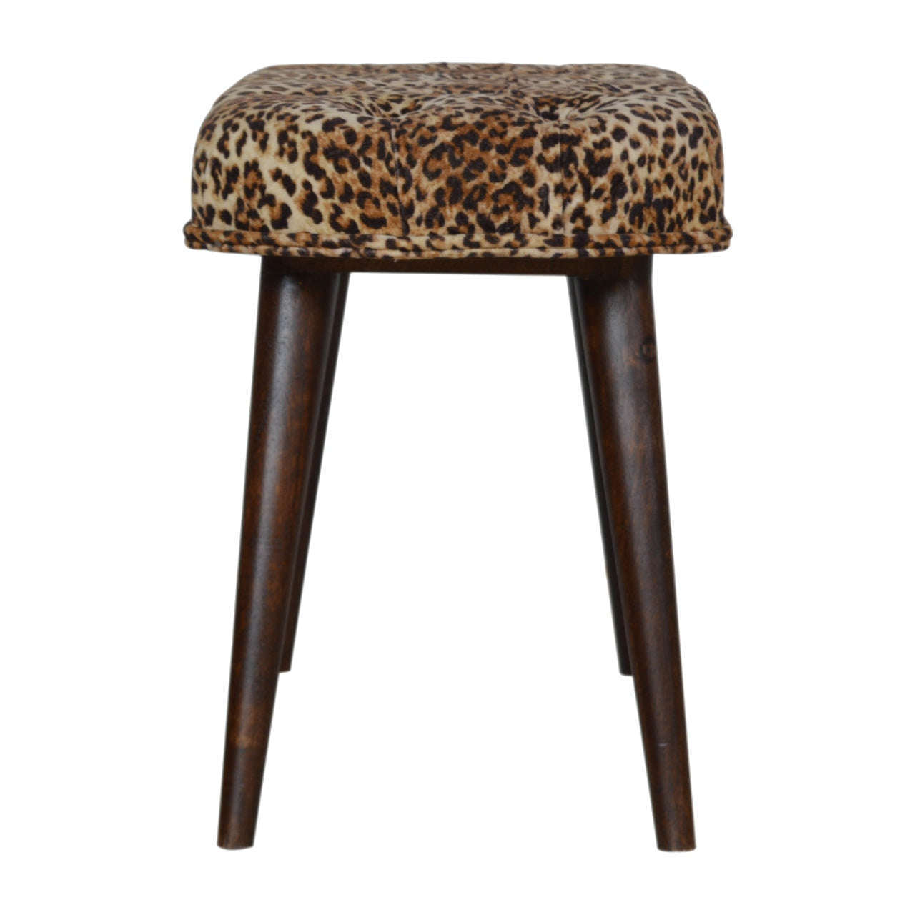 Ashpinoke:Leopard Print Deep Button Bench-Benches-Artisan