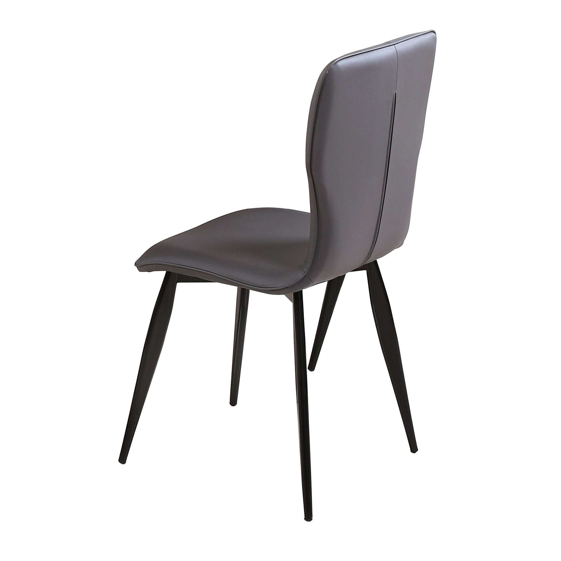 Ashpinoke:Manhattan Polyurethane Chairs Grey & Black (2s)-Dining Chairs-Heartlands Furniture