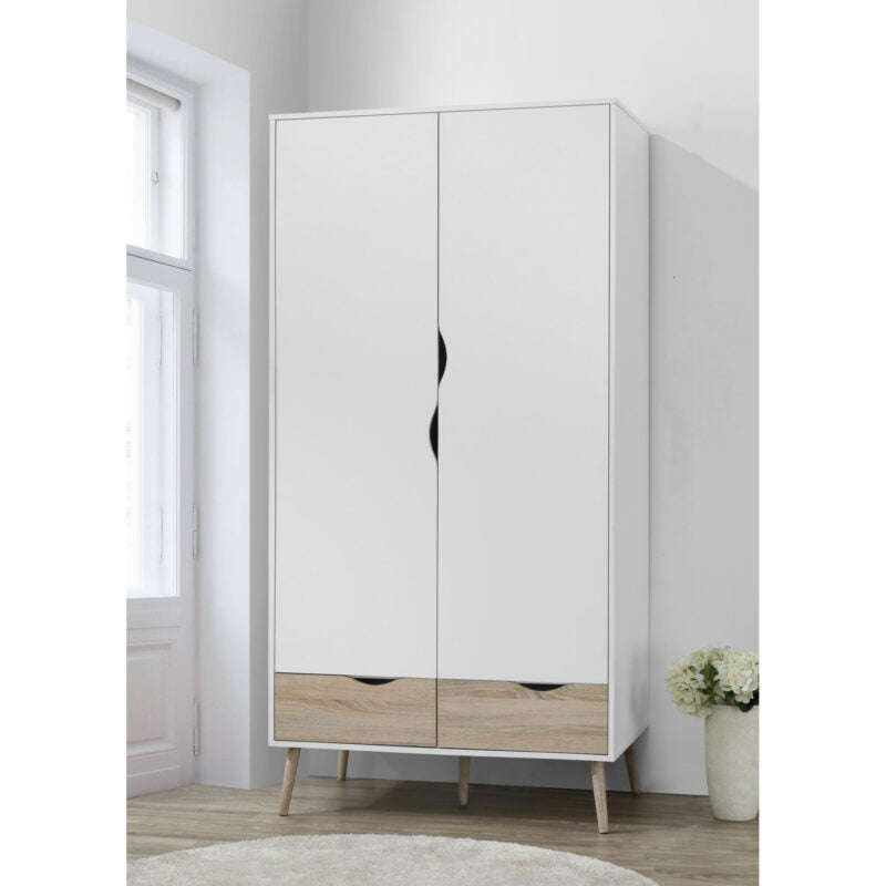 Ashpinoke:Mapleton Robe 2 Door-Wardrobes-Heartlands Furniture