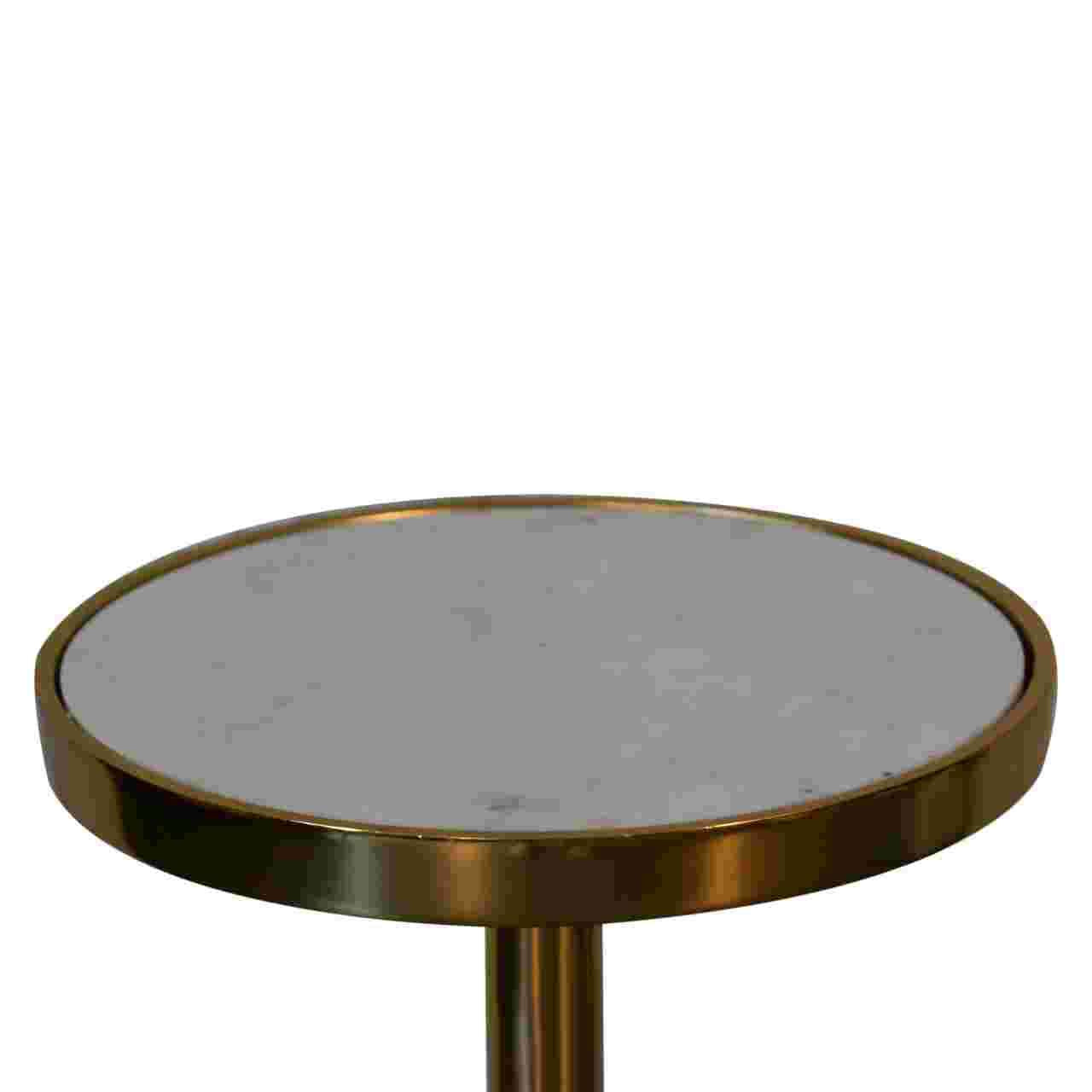 Ashpinoke:Marble Top Side Table-End Tables-Artisan