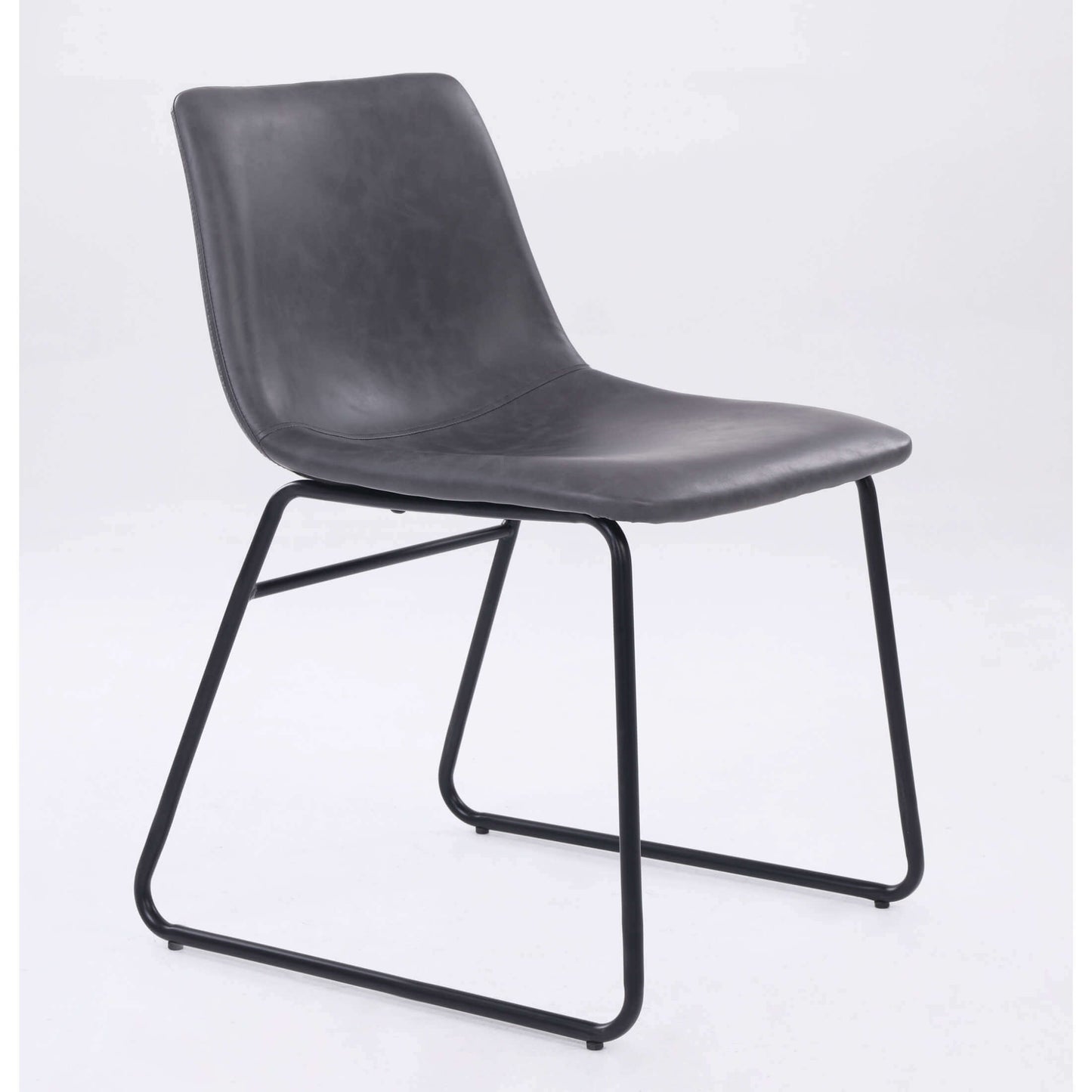 Ashpinoke:Meadow Polyurethane Dining Chair Black & Grey (2s)-Dining Chairs-Heartlands Furniture