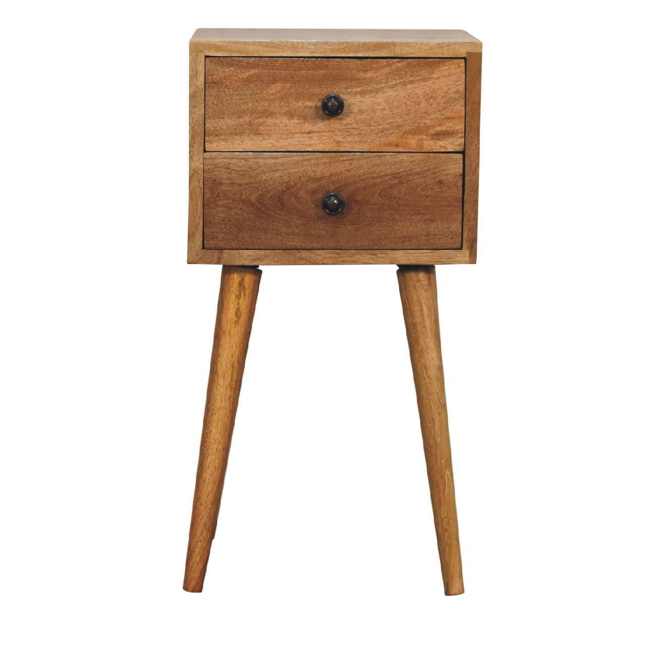 Ashpinoke:Mini 2 Drawer Oak-ish Bedside-Bedsides-Artisan