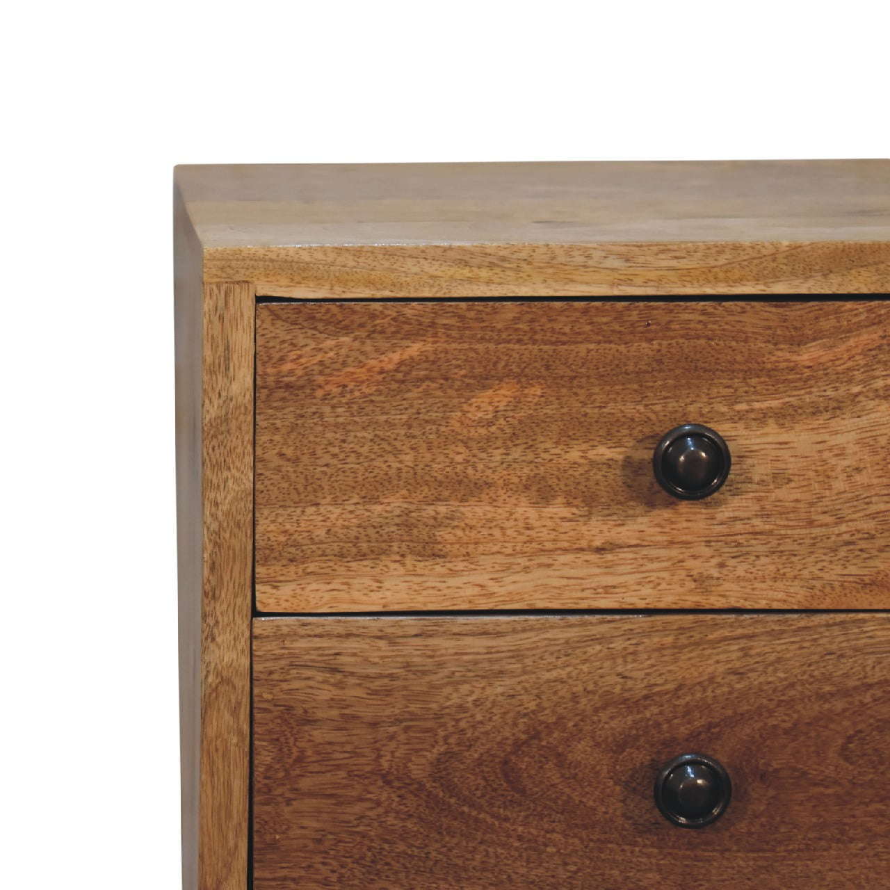 Ashpinoke:Mini 2 Drawer Oak-ish Bedside-Bedsides-Artisan