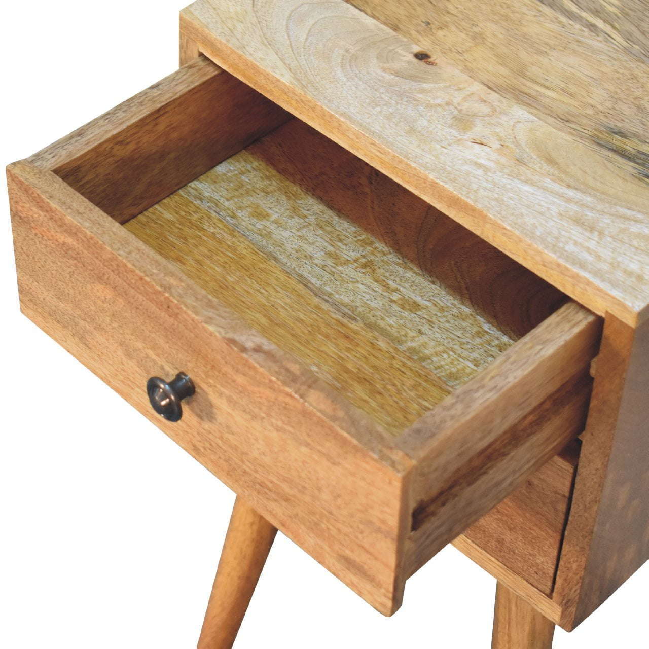 Ashpinoke:Mini 2 Drawer Oak-ish Bedside-Bedsides-Artisan
