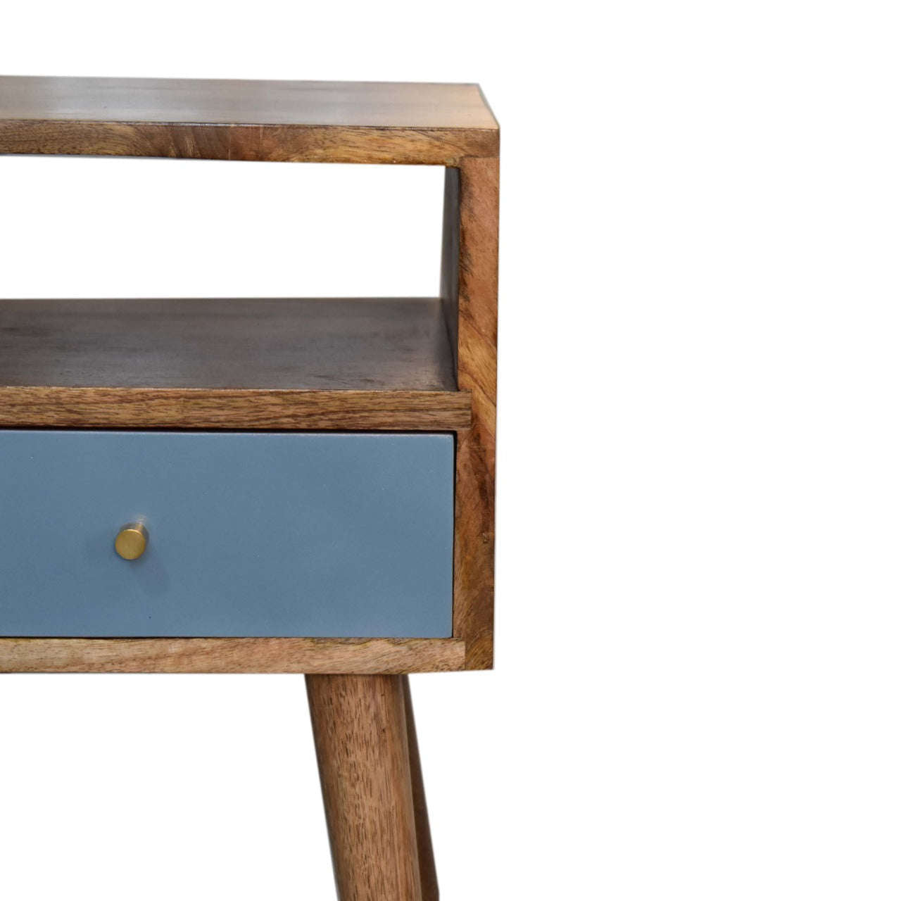 Ashpinoke:Mini Blue Hand Painted Bedside-Bedsides-Artisan