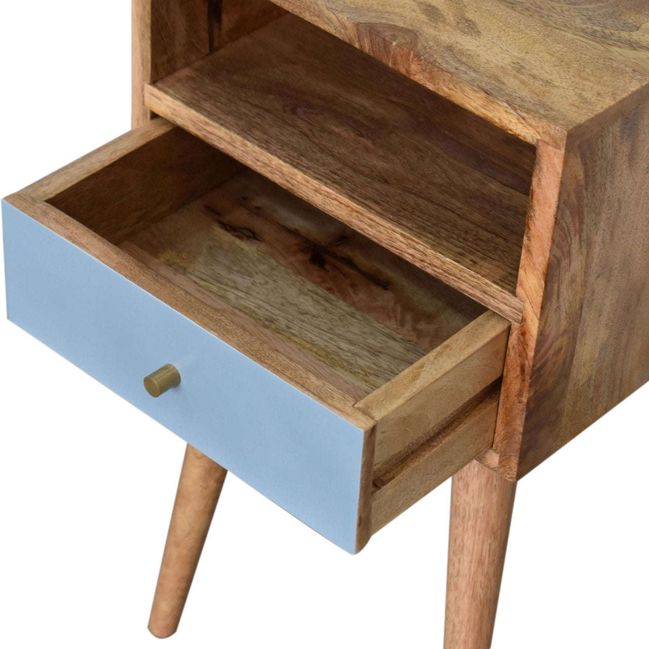 Ashpinoke:Mini Blue Hand Painted Bedside-Bedsides-Artisan