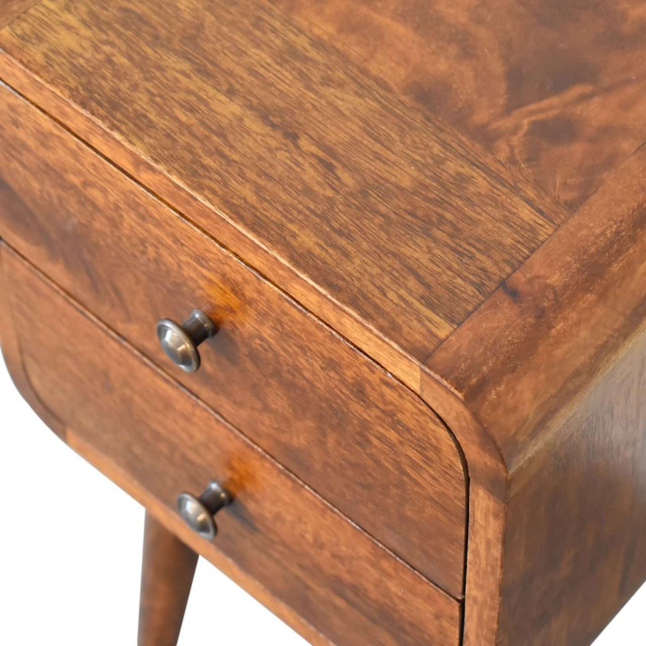 Ashpinoke:Mini Chestnut Curved Bedside-Bedsides-Artisan