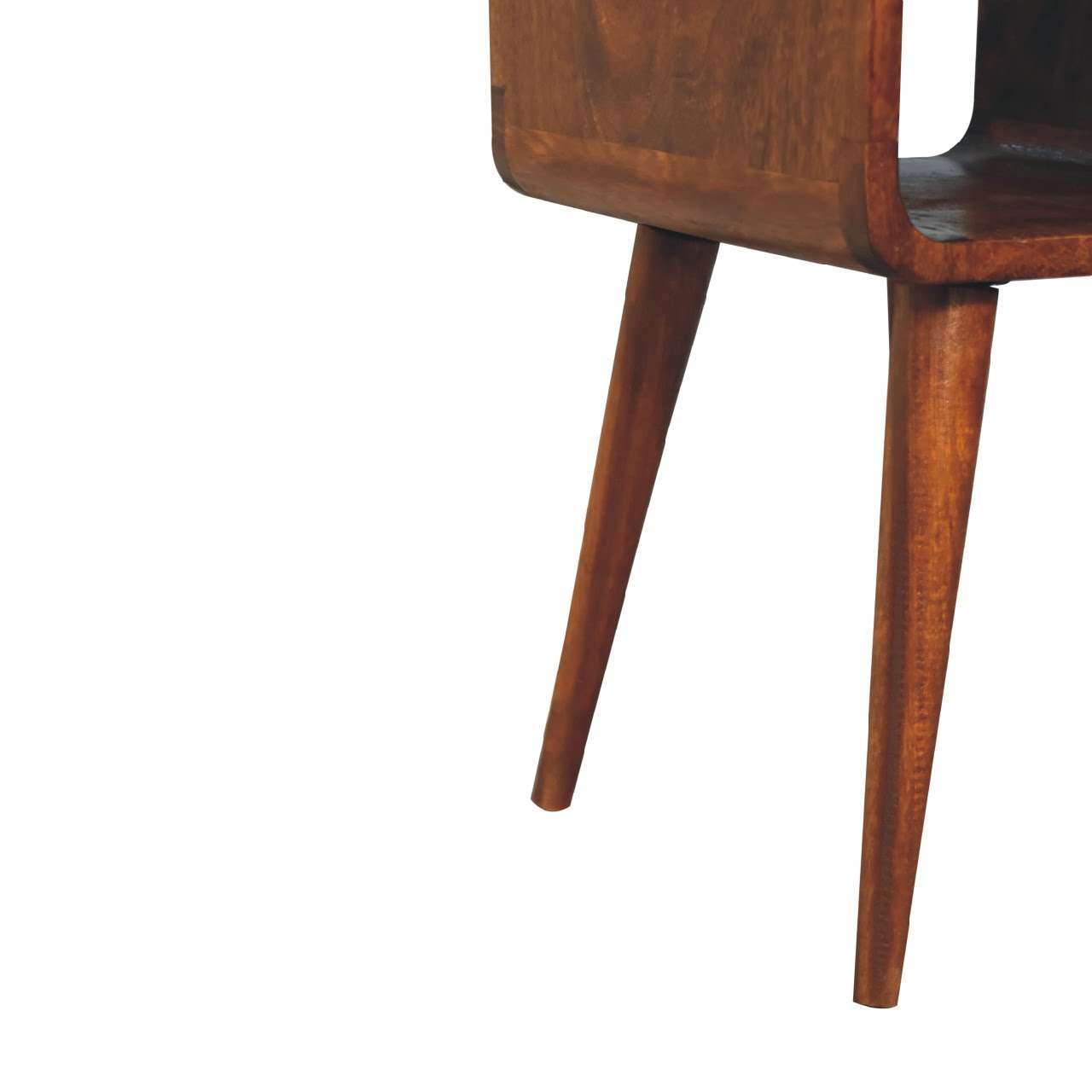 Ashpinoke:Mini Chestnut Curved Bedside with Lower Slot-Bedsides-Artisan