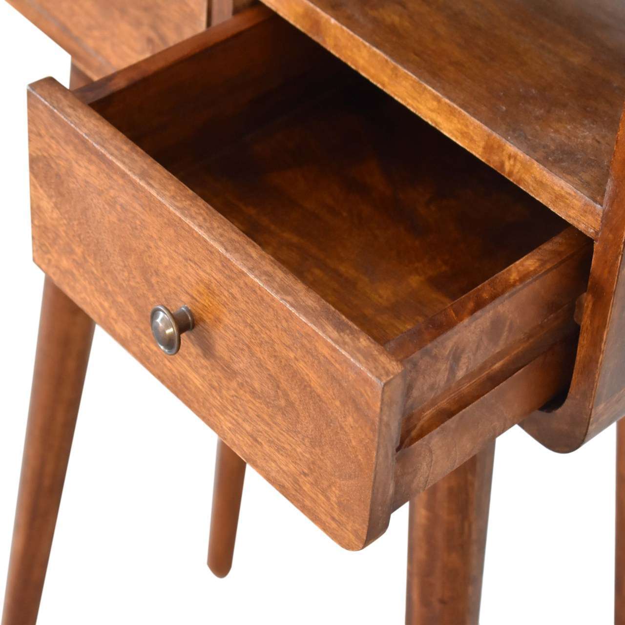 Ashpinoke:Mini Chestnut Curved Console Table-Console and Hall Tables-Artisan