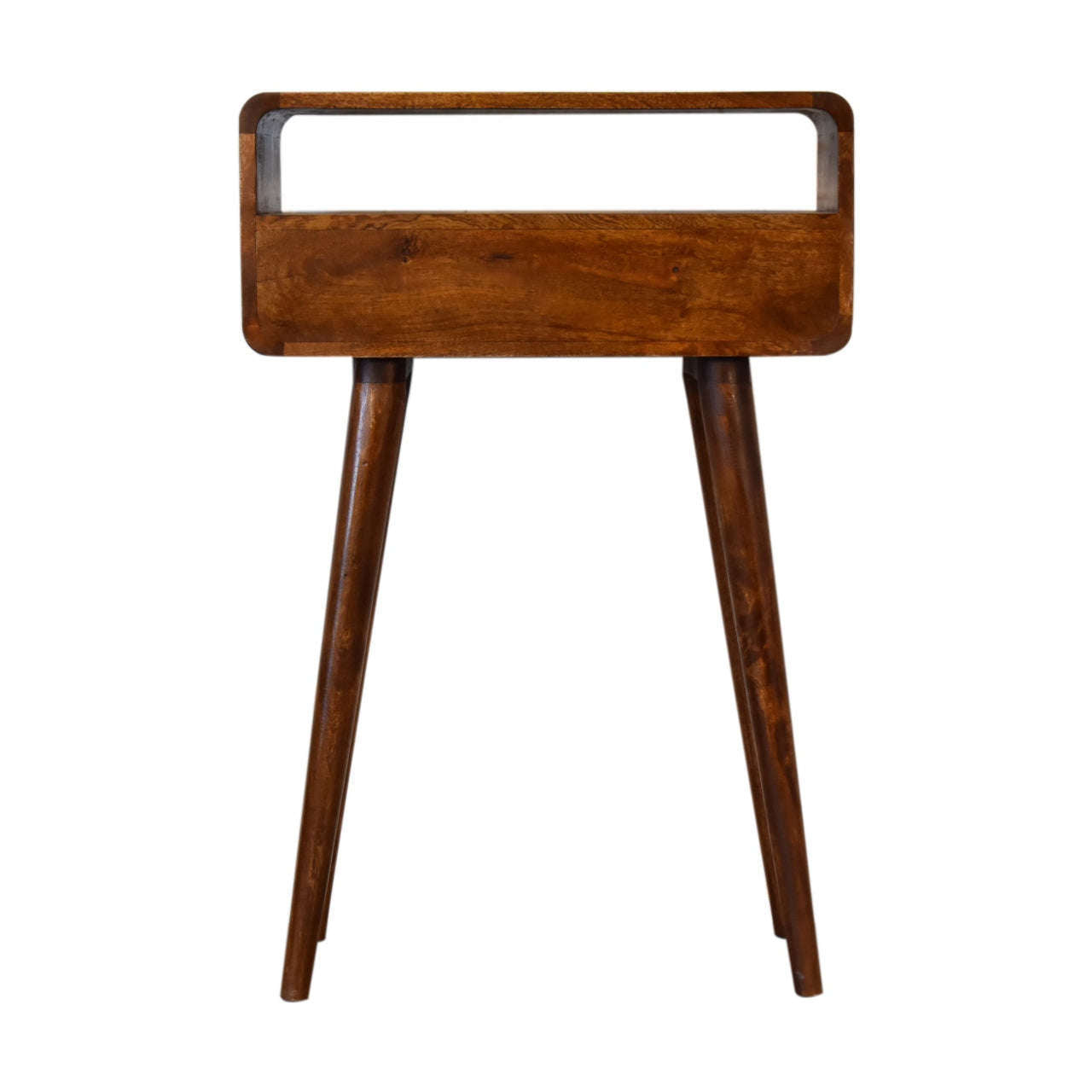 Ashpinoke:Mini Chestnut Curved Console Table-Console and Hall Tables-Artisan