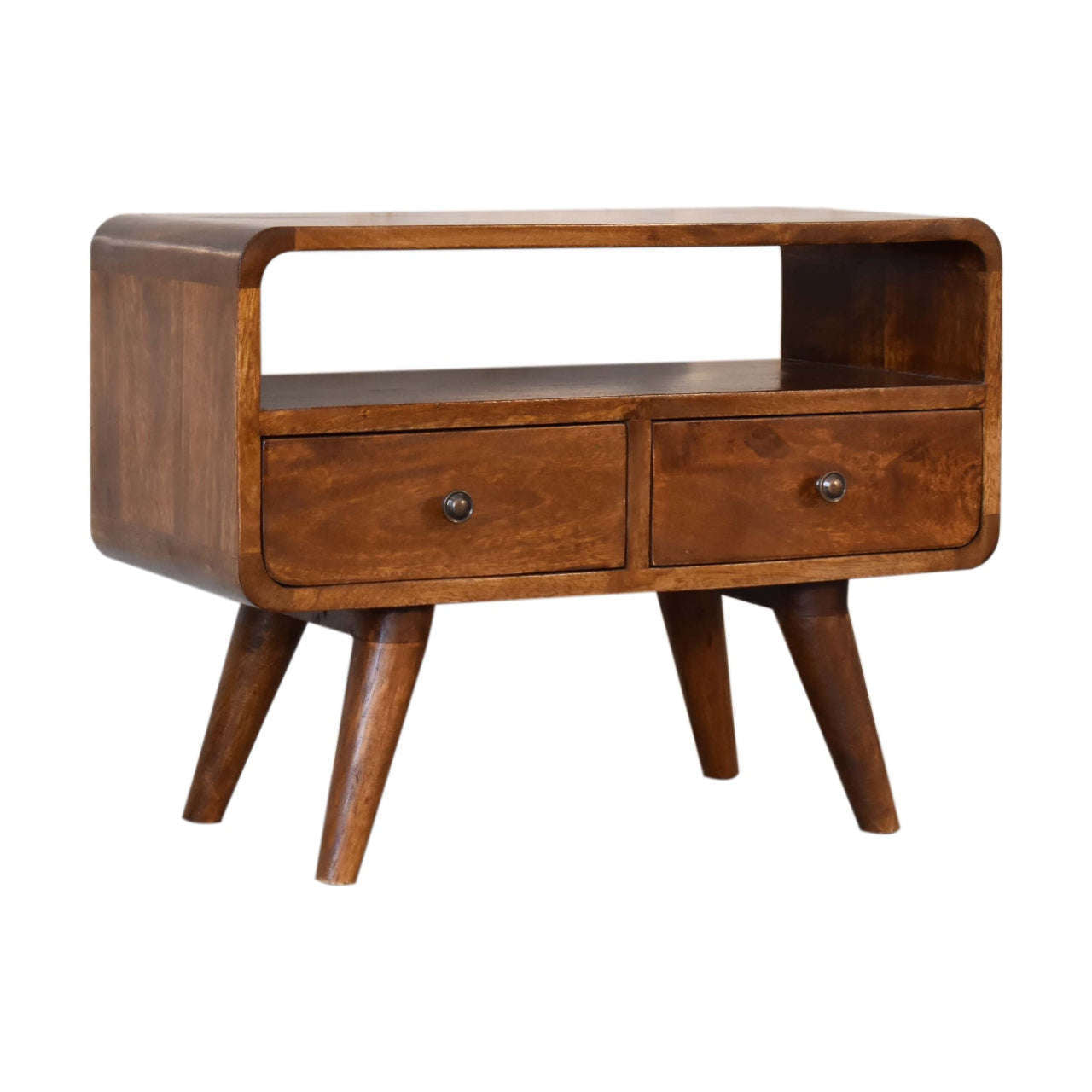 Ashpinoke:Mini Chestnut Curved Media Unit-Media Units-Artisan